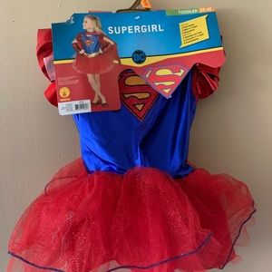 Supergirl Halloween Costume Toddler 3T-4T Rubies Tutu Dress Belt Cape